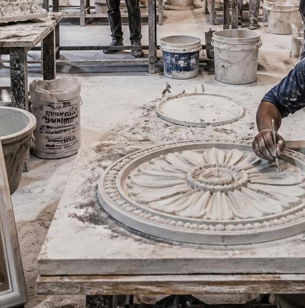 Complex ceiling patterns and decorative medallions